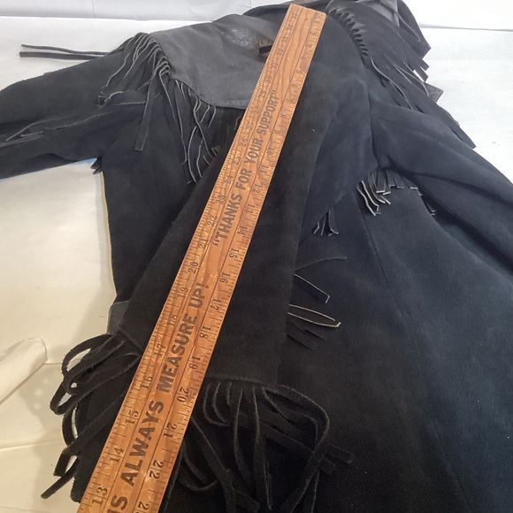 Wilsons Leather Vintage Women's Western Fringed Black Leather Jacket size small - Picture 12 of 14